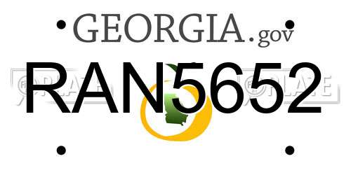 RAN5652 Georgia License Plate