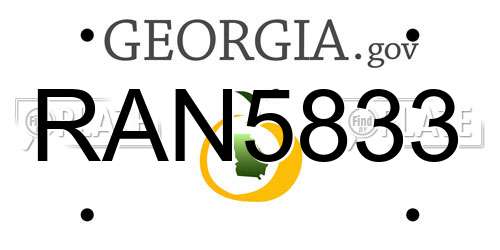 RAN5833 Georgia License Plate