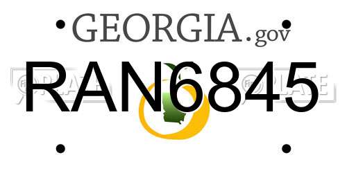 RAN6845 Georgia License Plate