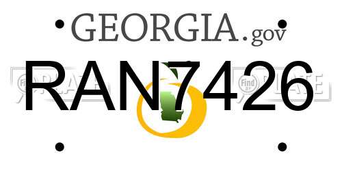 RAN7426 Georgia License Plate