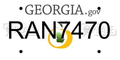 RAN7470 Georgia License Plate