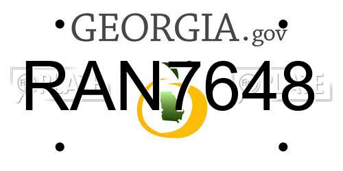 RAN7648 Georgia License Plate