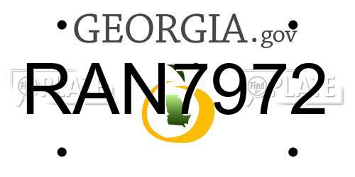 RAN7972 Georgia License Plate