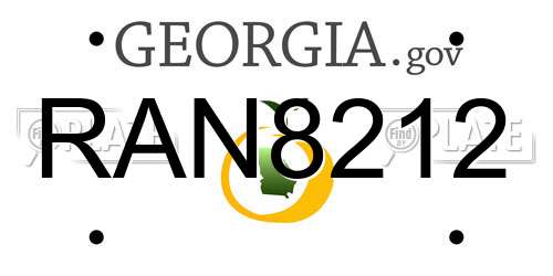 RAN8212 Georgia License Plate