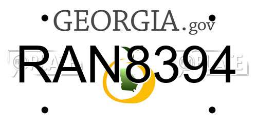 RAN8394 Georgia License Plate
