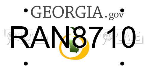 RAN8710 Georgia License Plate