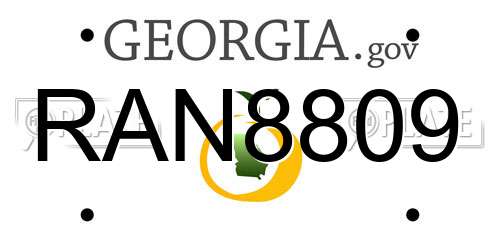 RAN8809 Georgia License Plate