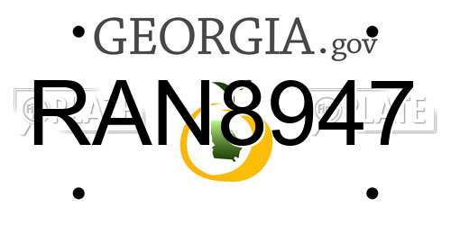 RAN8947 Georgia License Plate