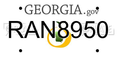 RAN8950 Georgia License Plate