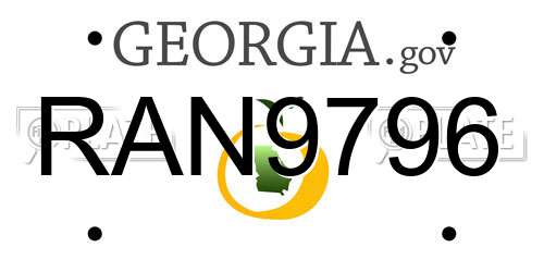 RAN9796 Georgia License Plate
