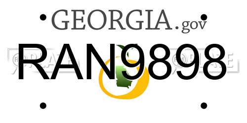 RAN9898 Georgia License Plate