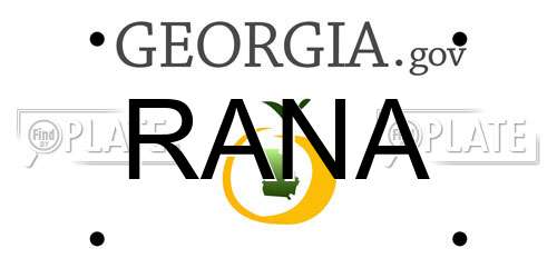 RANA Georgia License Plate