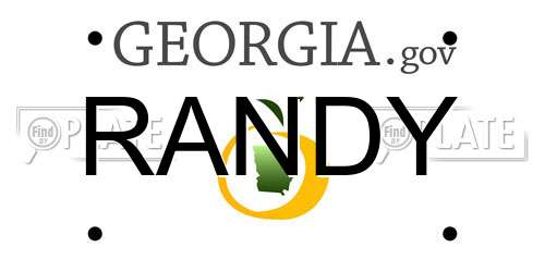 RANDY Georgia License Plate