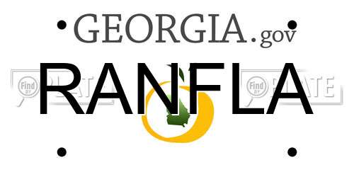 RANFLA Georgia License Plate