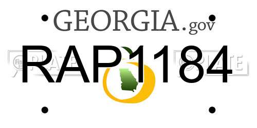 RAP1184 Georgia License Plate