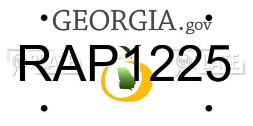 RAP1225 Georgia License Plate