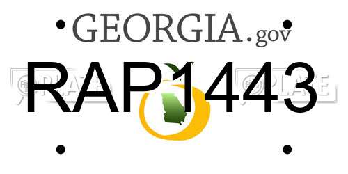 RAP1443 Georgia License Plate