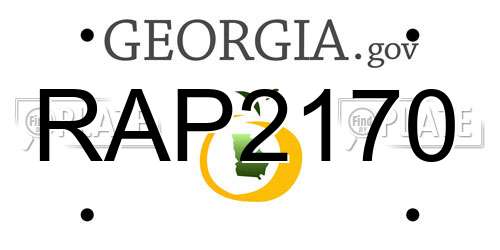 RAP2170 Georgia License Plate