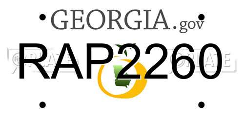RAP2260 Georgia License Plate
