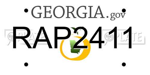 RAP2411 Georgia License Plate