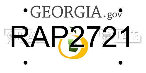 RAP2721 Georgia License Plate