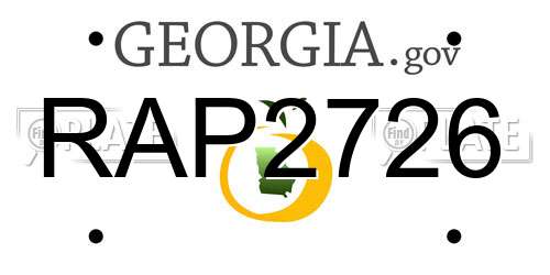 RAP2726 Georgia License Plate