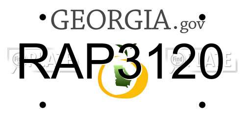 RAP3120 Georgia License Plate