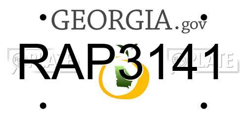 RAP3141 Georgia License Plate