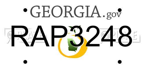 RAP3248 Georgia License Plate