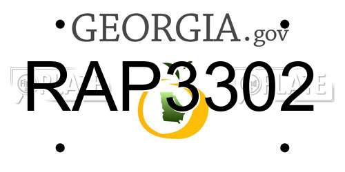 RAP3302 Georgia License Plate