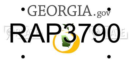 RAP3790 Georgia License Plate