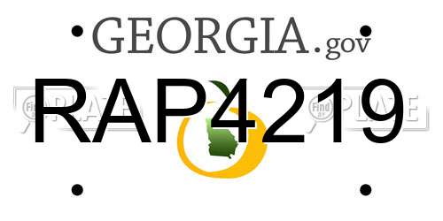 RAP4219 Georgia License Plate