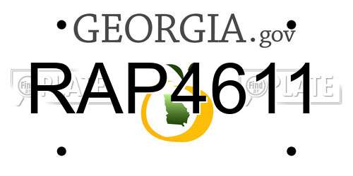 RAP4611 Georgia License Plate