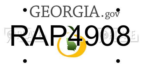 RAP4908 Georgia License Plate