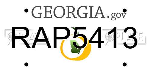 RAP5413 Georgia License Plate