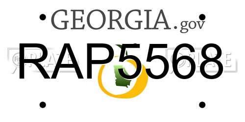RAP5568 Georgia License Plate