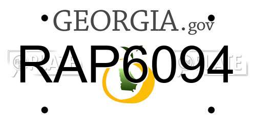 RAP6094 Georgia License Plate