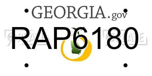 RAP6180 Georgia License Plate
