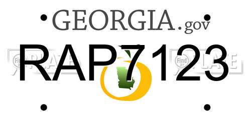 RAP7123 Georgia License Plate