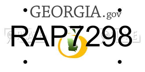RAP7298 Georgia License Plate