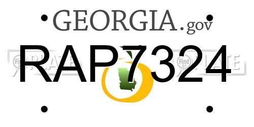 RAP7324 Georgia License Plate