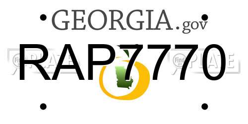 RAP7770 Georgia License Plate