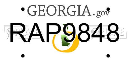 RAP9848 Georgia License Plate