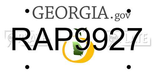 RAP9927 Georgia License Plate