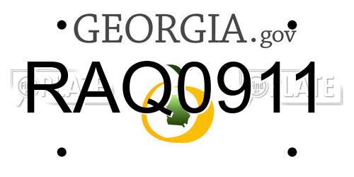 RAQ0911 Georgia License Plate