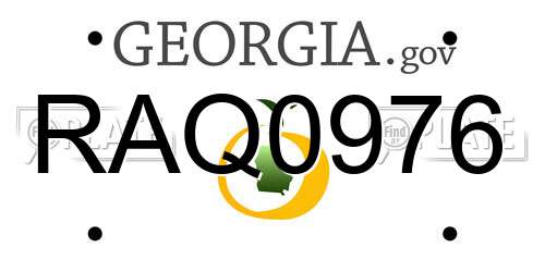 RAQ0976 Georgia License Plate