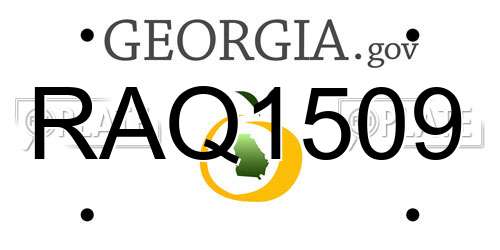RAQ1509 Georgia License Plate