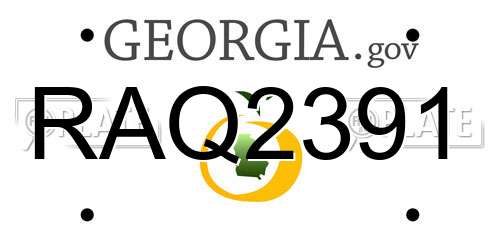 RAQ2391 Georgia License Plate