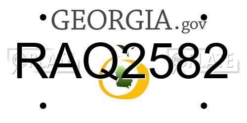 RAQ2582 Georgia License Plate