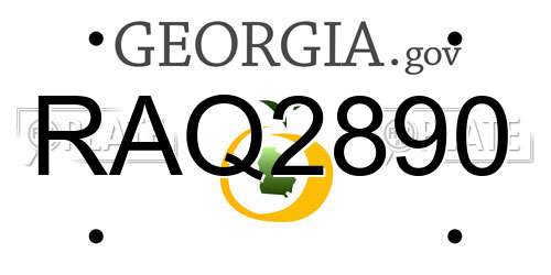 RAQ2890 Georgia License Plate